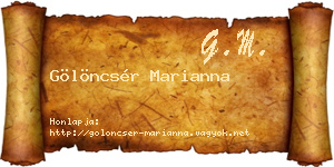 Gölöncsér Marianna névjegykártya